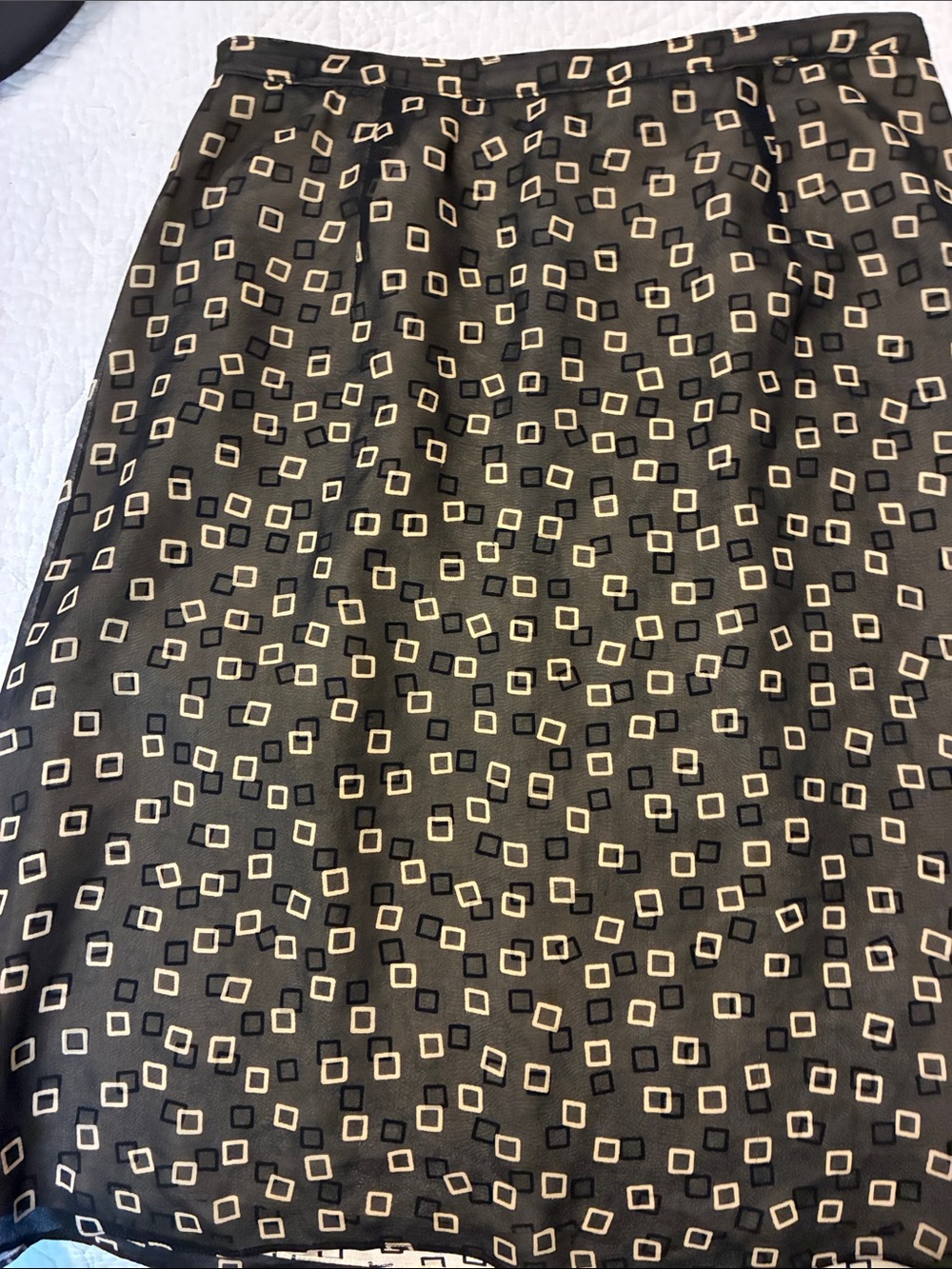 Attrait layered sheer Geometric Square Print skirt